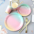 Rainbow Birthday Party Supplies Pastel Paper Plates Paper Cups Rainbow Pastel Party Bundle