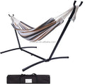 9Ft Double Hammock with Space Saving Steel Stand Camping Hammock with 440-pound Large Capacity (Stand Included)