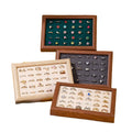 Walnut Wood Grain Ring Display Tray Eco-Friendly Odorless Velvet Insert Showcase White Yellow Wood Option