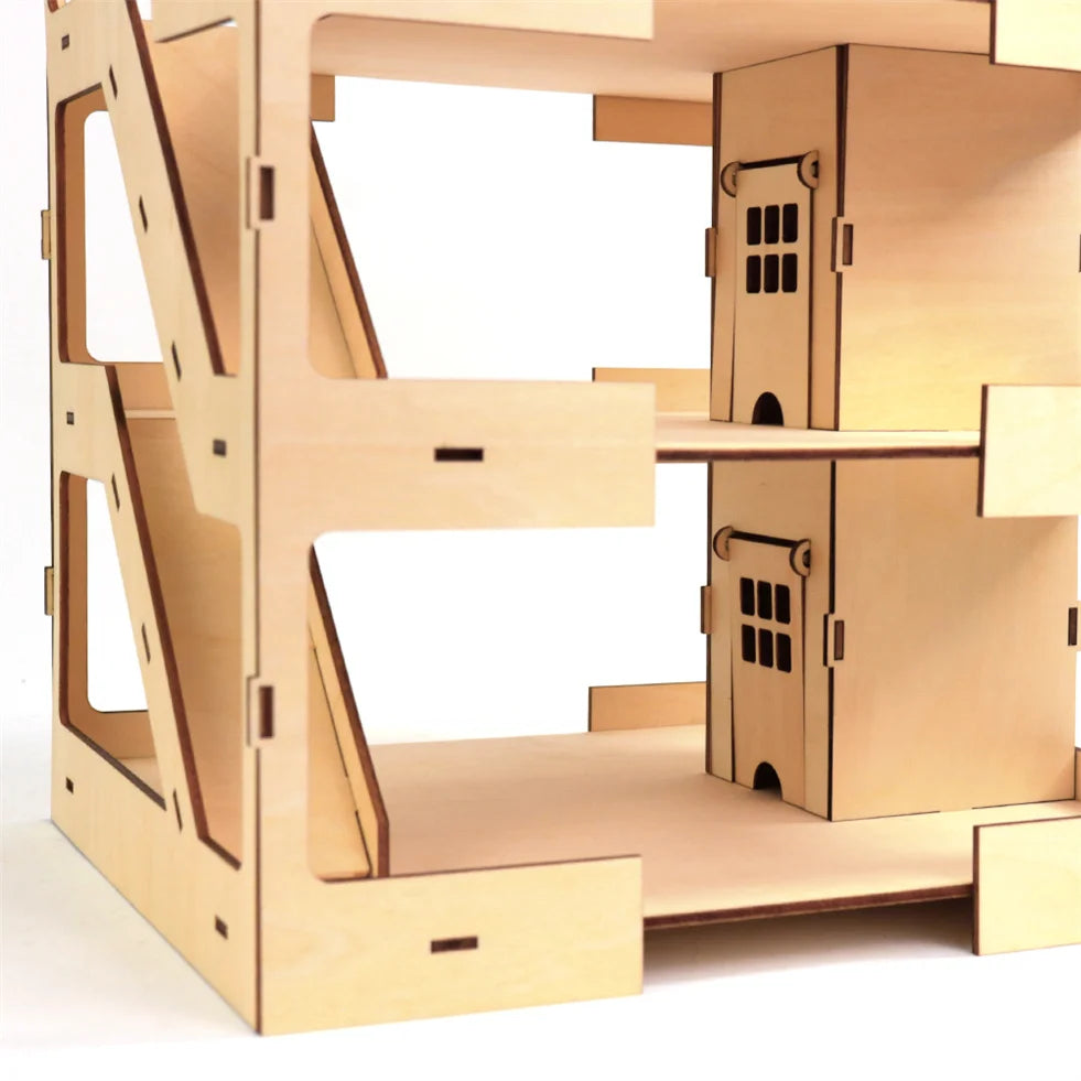 2024 Factory Direct Laser Cut New Wooden Dollhouse Diy Log Cabin Building Wooden Model