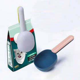 2 in 1 Multi-Function Eco-Friendly Plastic Pet Food Scoop & Bag Clip for Dogs & Cats