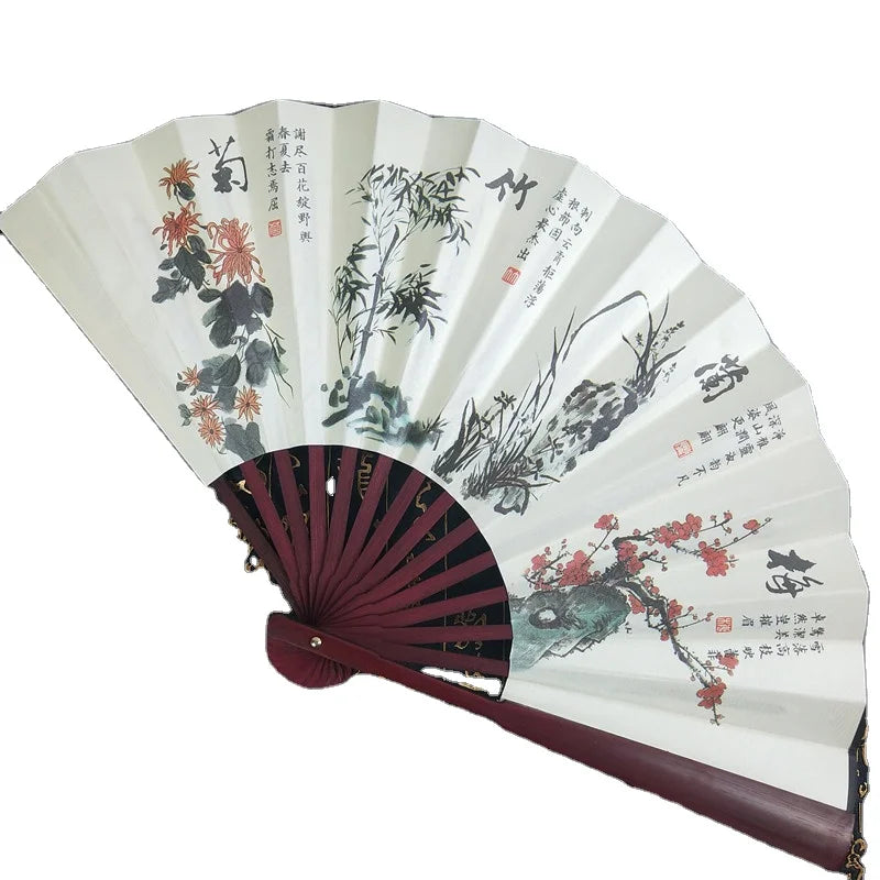 New Design Custom Chinese Style Design Bamboo Folding Hand Fan for Men Holding Decoration