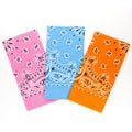 Wholesale 21-Inch Square Cotton Bandanas Custom Double Sided Screen Printed Multi-Use Retro Bandanas Headscarf for Women Men
