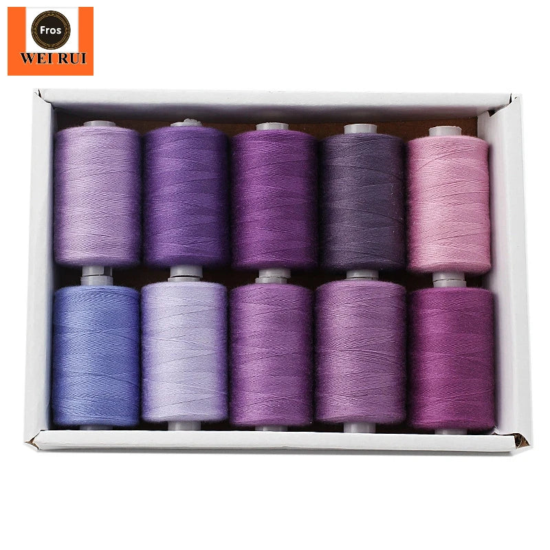 Versatile Sewing Thread 1000yards Polyester Mix Set 10 Pcs Multicolored Sewing Thread 1000m