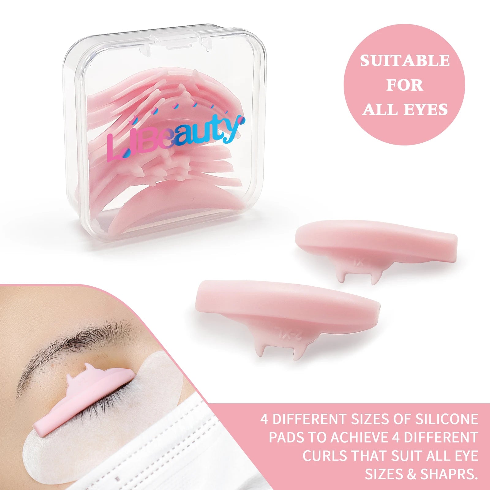 Silicone Lash Lift Pads No Glue Eyelash Perming Rod Permanent Glueless Reusable Eyelash Lifting Shield for Salon and Home