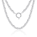 HOT Wholesale Fashion 16inch 925 Sterling Silver Belcher Chain Necklace Clavicle Round Circle O Shape Rolo Necklace Chains Woman