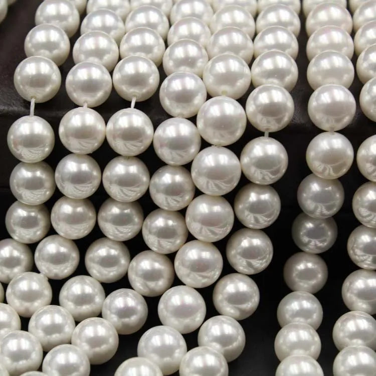 Top Quality 8mm Round Real White Shell Pearl for Necklace and Bracelet Handmade DIY Jewelry