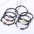 SC Black Rope Round Ball Charm Bracelet Adjustable Acrylic Basketball Football Rope Bracelet for Women Men