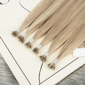 Wholesale Nano Beads Hair Extensions Invisible Remy Human Hair Pre Bonded Nano Ring Hair Extensions