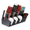 Wholesale Eco-Friendly Disposable Paper Cup Storage Rack Coffee Tea Condiment Shelf with Straw Sugar Cover Cup Organizer