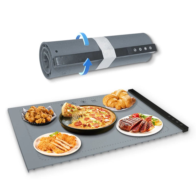 Food Warmer Hot Flexible Plate Placemat Electric Server Warming Tray with Adjustable Temperature Control Electric Heating Tray