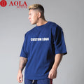 AOLA Sporty Casual Fitness Gym Men's Solid Color Short Sleeve Quick Dry Breathable Plus Size T-shirts