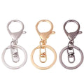 30mm Flat Split Ring Lobster Claw Clasp Swivel Trigger Keychain Key Ring Loop with Jewelry Findings & Components