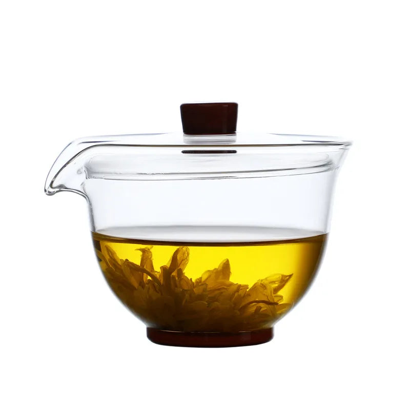 Chinese Traditional Style Glass Tea Bowl Cup With Lid for Tea Drink Kongfu Tea Glass Bowl Cups