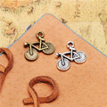 Detailed Spoked Bicycle Charm Antique Silver Zinc Alloy for Cyclist Backpack Decoration MegaBDM