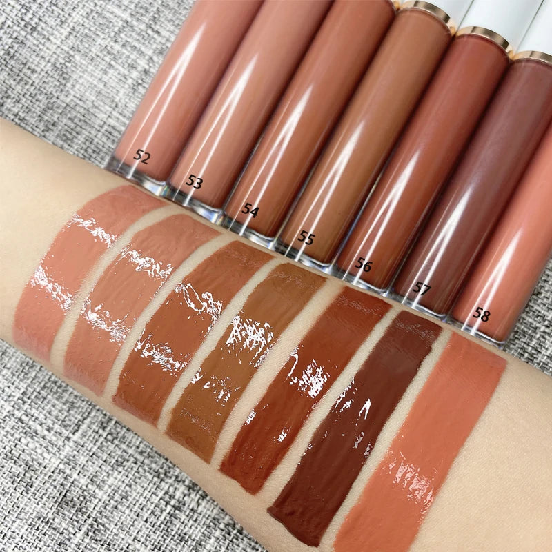 2025 New Popular Nude Color Lip Gloss New Colors Private Label Vegan Lip Gloss Cosmetics Vendor