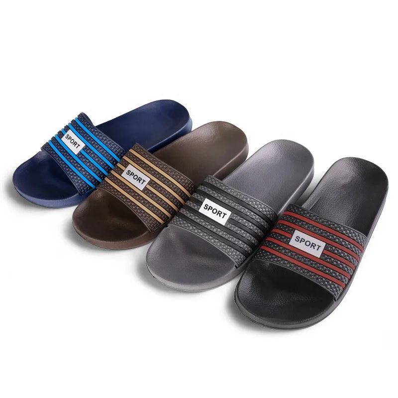 8850-2 Men's EVA Flip Flops Drop Shipping Slippers with Soft Stripes Light Weight Casual Summer Slide Sandal for Winter