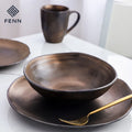 2024 New Arrival 8.25/9.5 Inch Retro Style Color Glazed Porcelain Plate Ceramic Dinner Plate Custom Round Dinnerware Wholesale