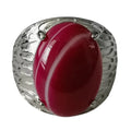 Wholesale Vintage Oval Crystal Rings Adjustable Natural Rosy Agate Stone Rings for Women and Girls