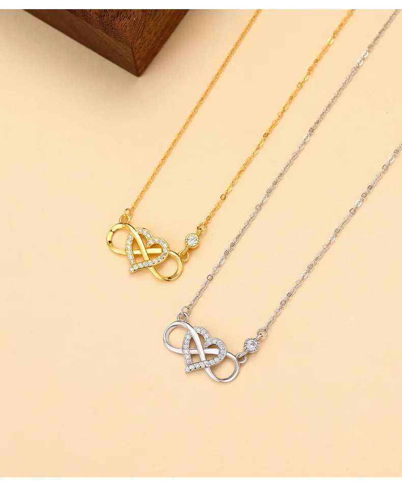Factory Dropshipping Silver Jewelry S925 Sterling Silver Necklaces Minimalist Zircon Heart Clavicle Necklaces Jewelry for Women