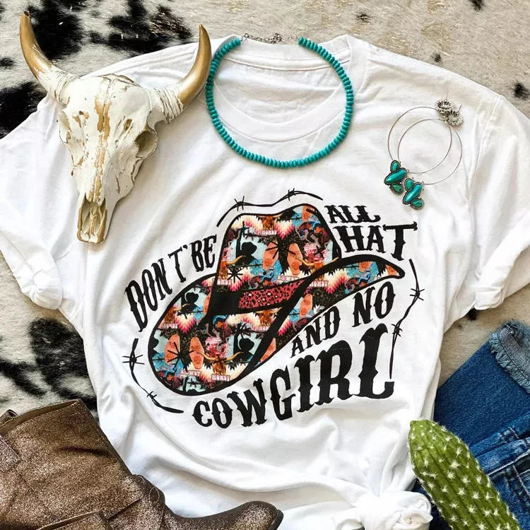 2024 Summer Western Wear Wholesale Custom Printed 100% Cotton Tee Tops Western Shirts Clothing for Women Mother's Gifts
