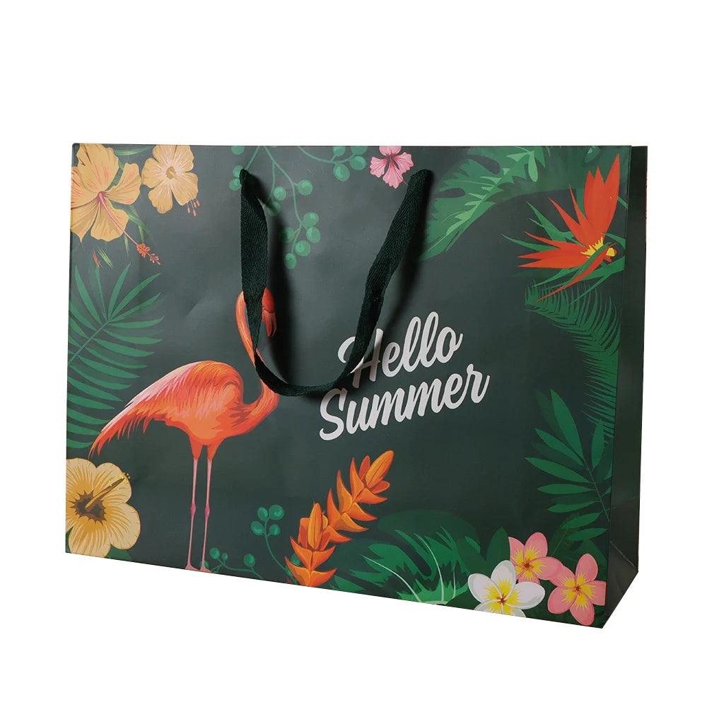 Wholesale Logo Custom Full Printing Paper Shopping Bags Recycled Paper Packaging Bag for Garments