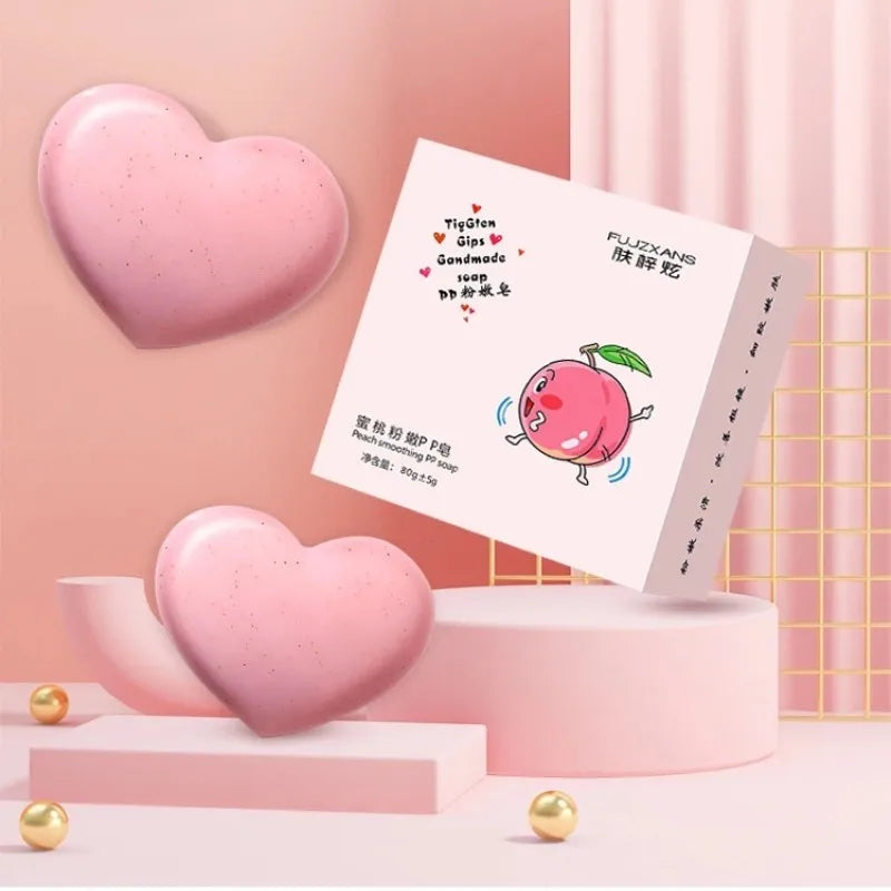 Deep Cleaning Pink and Tender to Remove Black Essential Oil Soap Honey Powder Tender Pp Heart Shaped Soap