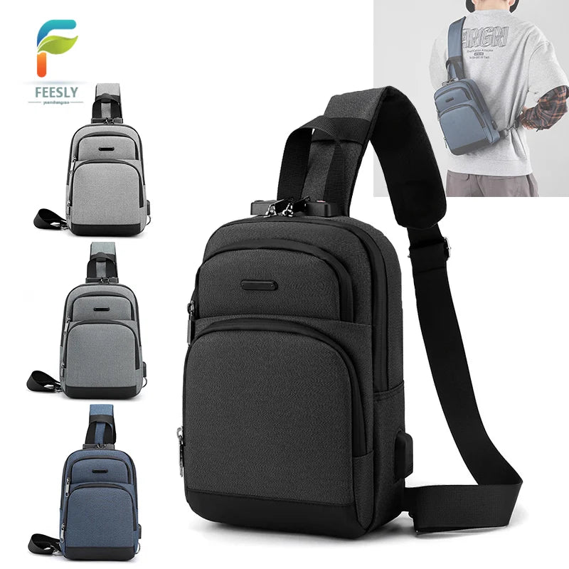 Lightweight Custom Logo Anti-Theft Single Shoulder Bag Waterproof Small Sling Bag Travel Cross Sports Chest Bag Men
