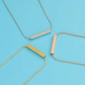 Blank Necklace for Personalized Jewelry Bulk Stainless Steel Blank Rectangle Tube Pendant Necklace for Personalized Jewelry