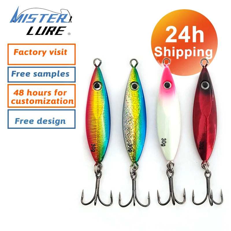 MISTER JIGGING 24h Fast Shipping Wholesales 10g 20g 30g 40g Lead Speed Metal Jigs Casting Fishing Lures Slow Pitch Jigs