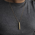 Personalized Engraved Name/logo/phrase Dainty 18K Gold Plated Vertical bar Necklace MegaBDM