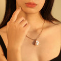 Hot Sale Baroque Shaped Pearl Pendant Necklace Women 2024 New Fashion Vintage Stainless Steel Jewelry White Pearl Necklace