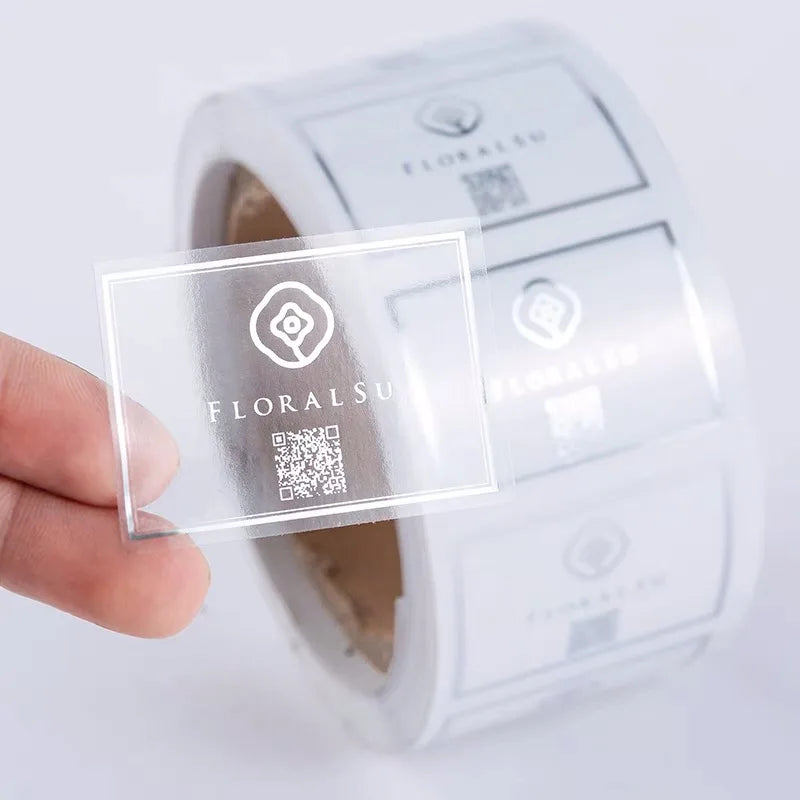 Custom Logo Printed Gold Foil Plastic Bottle Metal Stickers Transparent Transfer Bronzing Label for Premium Packaging