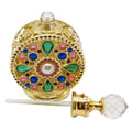 Wholesale Arabic Style Zinc Metal Bottle 12ml Oil Perfume Bottle Empty Arabic Style Refillable Glass Dubai Essential Oil Bottles
