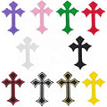 Cross Patches Iron On/Sew on Cross Embroidery Applique Patch DIY Decor Patches for Clothing Jeans Jackets Backpacks Hats Shirts