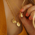 G374 Wholesale 18K Gold Plated Stainless Steel Women Necklaces Abstract Body Face Square Rose Heart Pendant Necklace