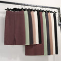 Bodycon Vintage Knit Long Skirt Womens Pencil Fall Winter Midi Skirts Black Streetwear High Waist Harajuku Clothes Wrap Skirt