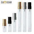 SUMEEAR Flat Clear Glass Perfume Sample Bottles with Flat Cap 2ml 3ml 5ml 10ml Atomizer Spray Test Vials