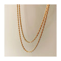 Dainty 18K Gold Filled Stainless Steel Stacking Twisted Rope Chain Choker Necklace Layering Chain Necklace for Women