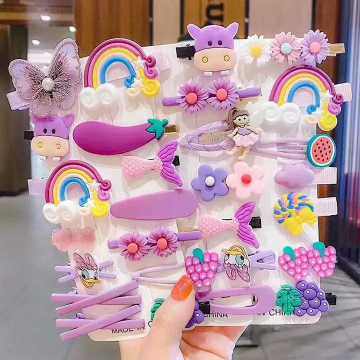 14 Pcs/Set Popular Cute Cartoon Barrettes Kid Hairgrips Accessories Gift Set Girls Hair Clip Set