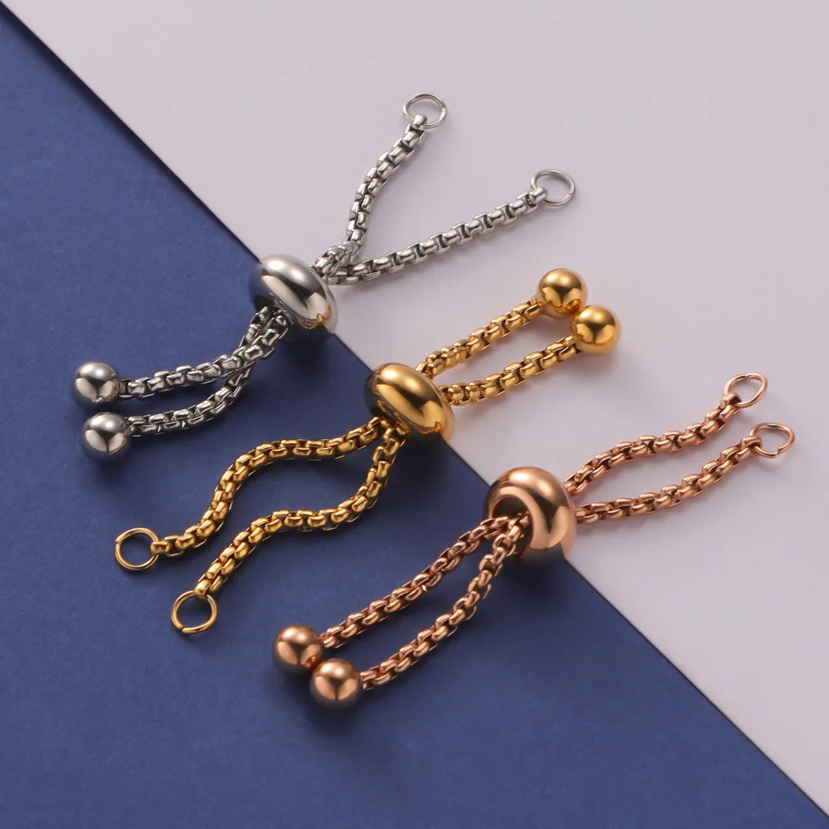 Recommend 4.5-5cm Thickness Adjustable Stainless Steel Box Chain Slider Extender Chain for DIY Making Bracelets