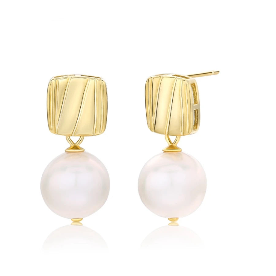 Whosale Real Baroque Pearl Drop Earring 925 Sterling Silver Gold Plated Pearl Jewelry Baroque Pearl Earrings Women