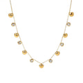 Rainbow Design Stainless Steel 18K Gold Plated Buddhism Link Chain Shell Charms Necklace
