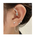New Hypoallergenic 925 Silver Needle Shiny Zircon Chain Earrings Fashion Design Snake Shaped  Ear Clip for Women