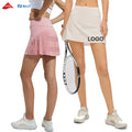 Wholesale Tennis Clothing 2 in 1 Tennis Skirt Inside Pocket Tennis Skort Quick Dry Athletic Skort