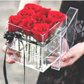 Clear Acrylic Gift Box Preserved Flowers Jewelry Customizable Color Logo Easter Valentine's Day Christmas Graduation New Year