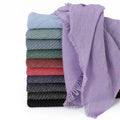 Spring New Solid Silver Silk Crease Polyester Scarf Women's Single-color Two-end Short Beaded Scarf Hijabs
