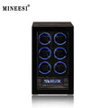 MINEESI 6-Slot Automatic Watch Winder MDF Case Storage Box Fingerprint Unlock Protective LCD Touch Screen Safe Watches