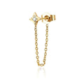 LOZRUNVE Elegant Factory Customized Bohemian Gold Plated Four Point Star North Star Chain Earring