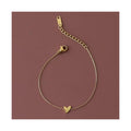 Dainty 14K Gold Plated Stainless Steel Chain Bracelet Waterproof Jewelry Friendship Tiny Heart Bracelet for Women Girl